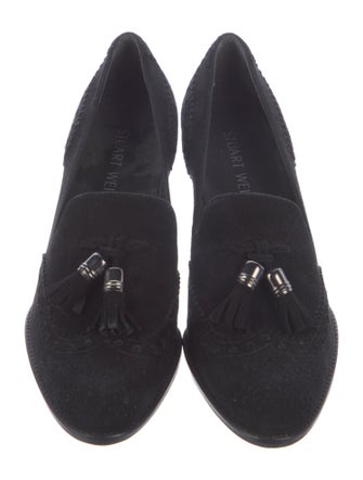 Stuart Weitzman Suede Tassel Accents Pumps