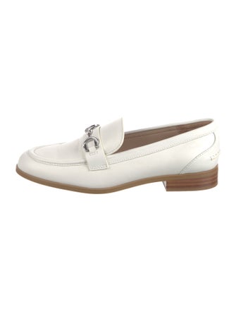 Stuart Weitzman Leather Chain-Link Accents Loafers