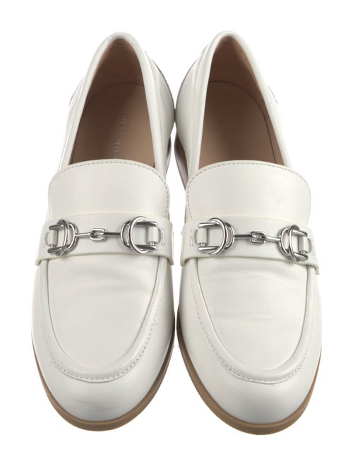 Stuart Weitzman Leather Chain-Link Accents Loafers