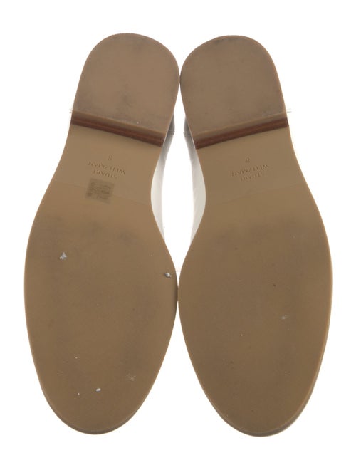 Stuart Weitzman Leather Chain-Link Accents Loafers