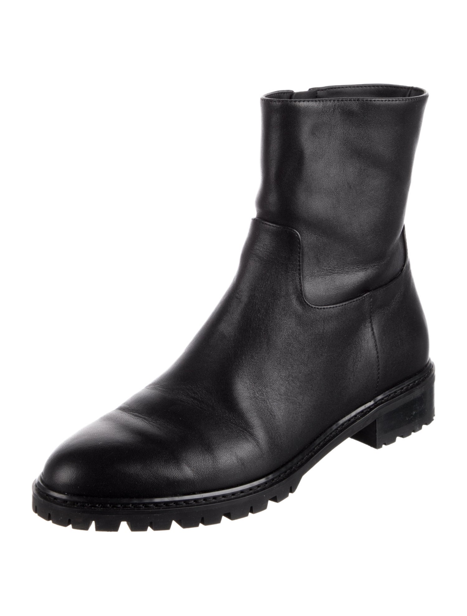 Stuart Weitzman Leather Moto Boots