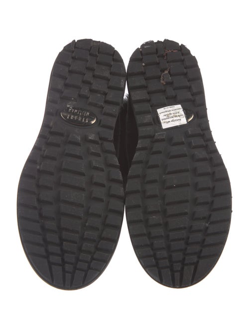 Stuart Weitzman Suede Faux Fur Trim Lace-Up Boots