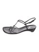 Stuart Weitzman Leather T-Strap Sandals