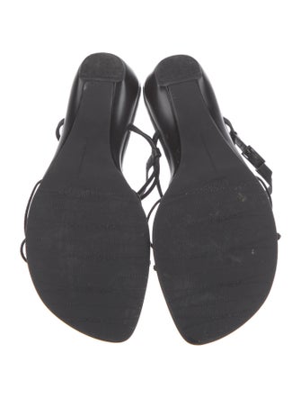 Stuart Weitzman Leather T-Strap Sandals