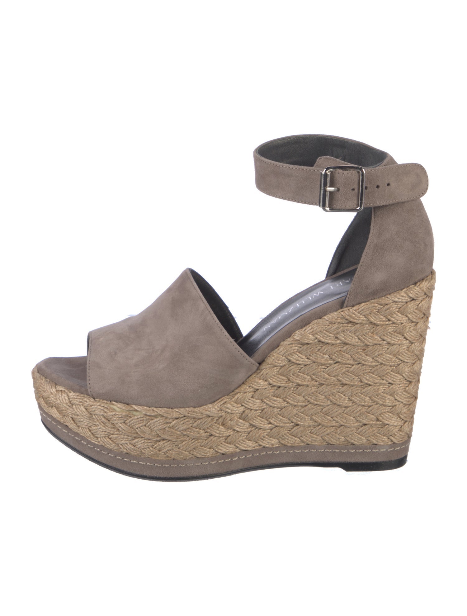 Stuart Weitzman Suede Braided Accents Espadrilles
