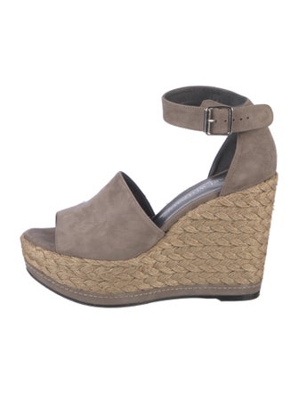 Stuart Weitzman Suede Braided Accents Espadrilles