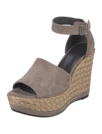 Stuart Weitzman Suede Braided Accents Espadrilles