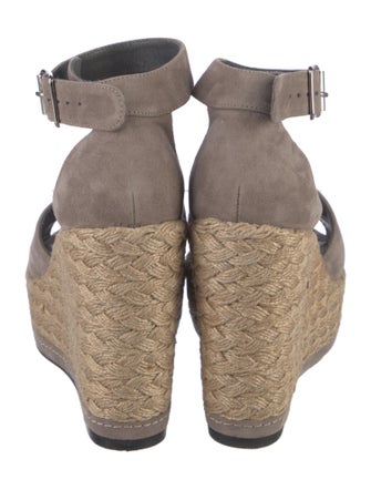 Stuart Weitzman Suede Braided Accents Espadrilles