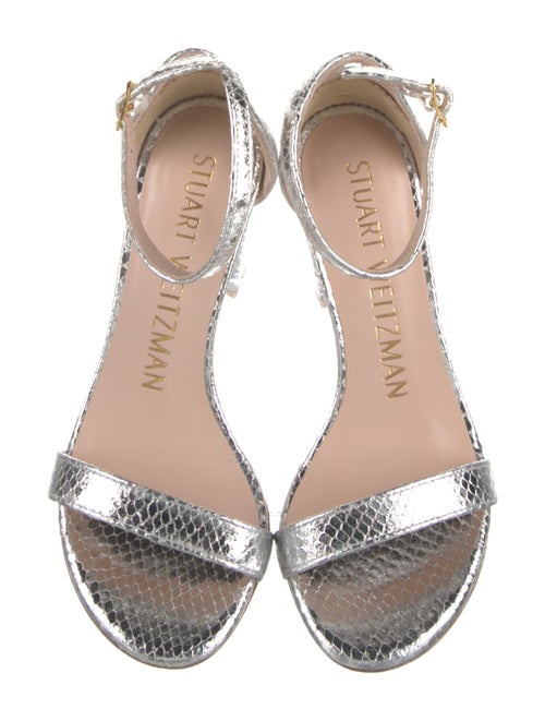 Stuart Weitzman Leather Leather Trim Embellishment Sandals
