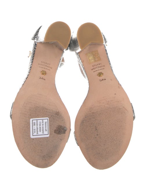 Stuart Weitzman Leather Leather Trim Embellishment Sandals