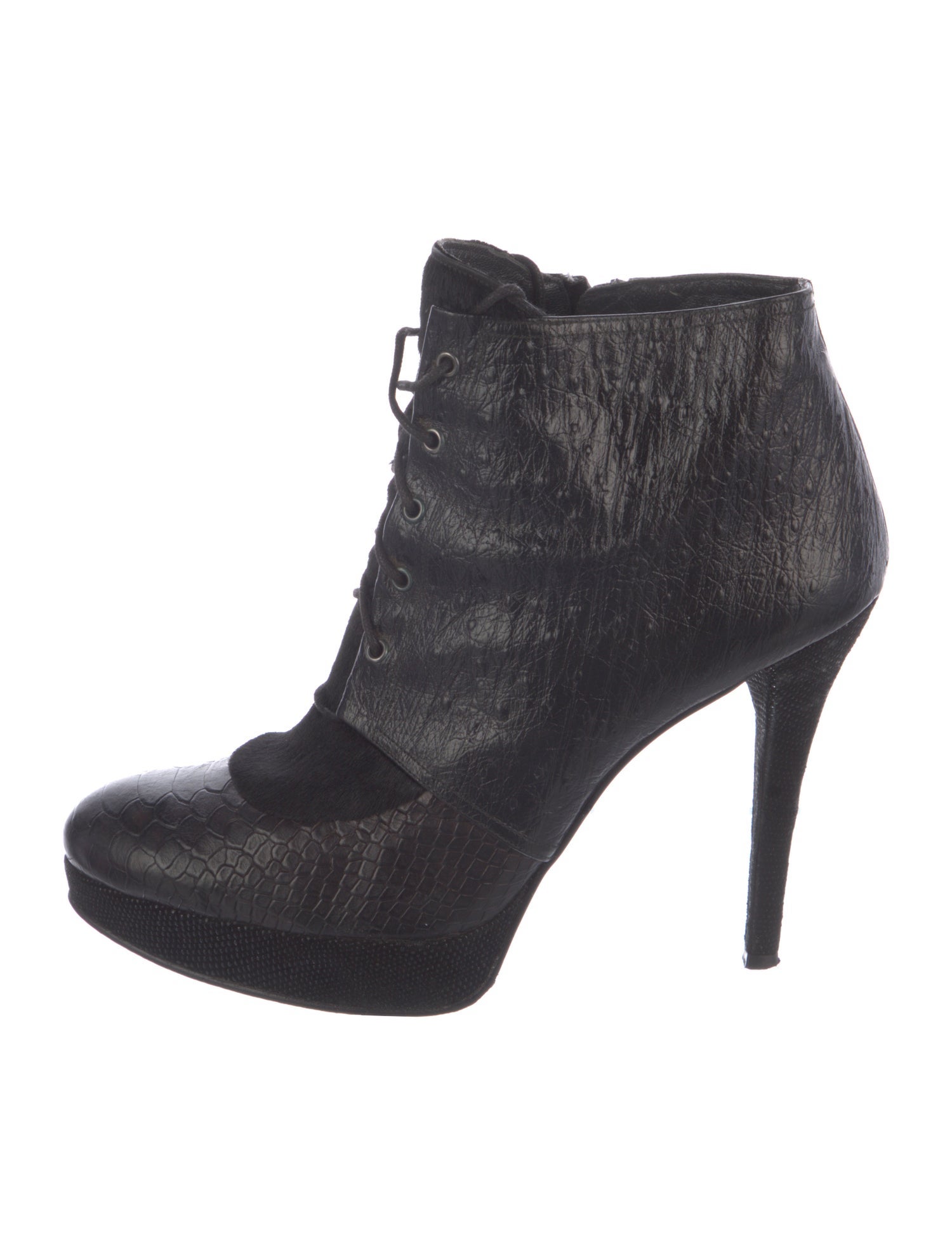 Stuart Weitzman Leather Lace-Up Boots