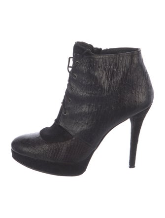 Stuart Weitzman Leather Lace-Up Boots