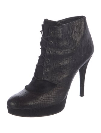 Stuart Weitzman Leather Lace-Up Boots
