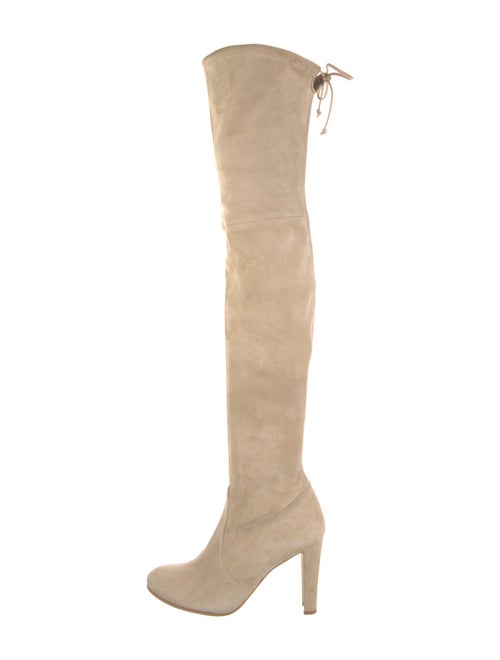 Stuart Weitzman Suede Bow Accents Boots
