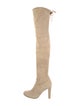 Stuart Weitzman Suede Bow Accents Boots