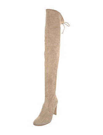 Stuart Weitzman Suede Bow Accents Boots