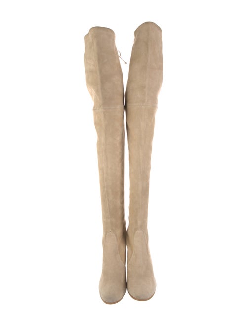 Stuart Weitzman Suede Bow Accents Boots