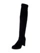 Stuart Weitzman Suede Leather Trim Embellishment Boots