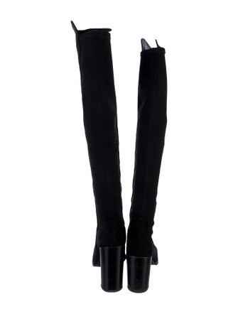 Stuart Weitzman Suede Leather Trim Embellishment Boots