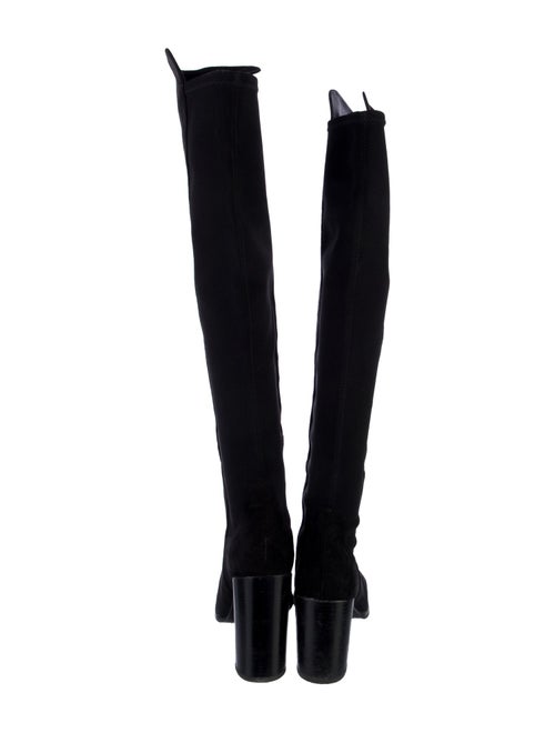 Stuart Weitzman Suede Leather Trim Embellishment Boots
