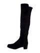 Stuart Weitzman Suede Leather Trim Embellishment Boots