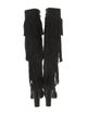 Stuart Weitzman Suede Fringe Trim Accent Boots