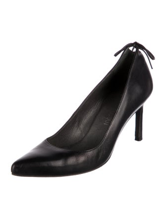 Stuart Weitzman Leather Bow Accents Pumps