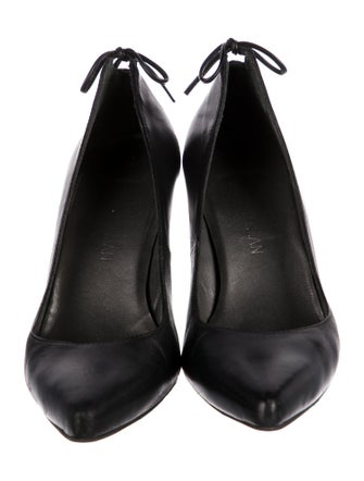 Stuart Weitzman Leather Bow Accents Pumps
