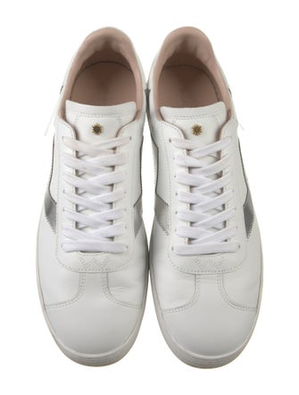 Stuart Weitzman Leather Glitter Accents Sneakers