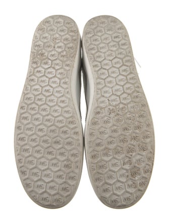 Stuart Weitzman Leather Glitter Accents Sneakers