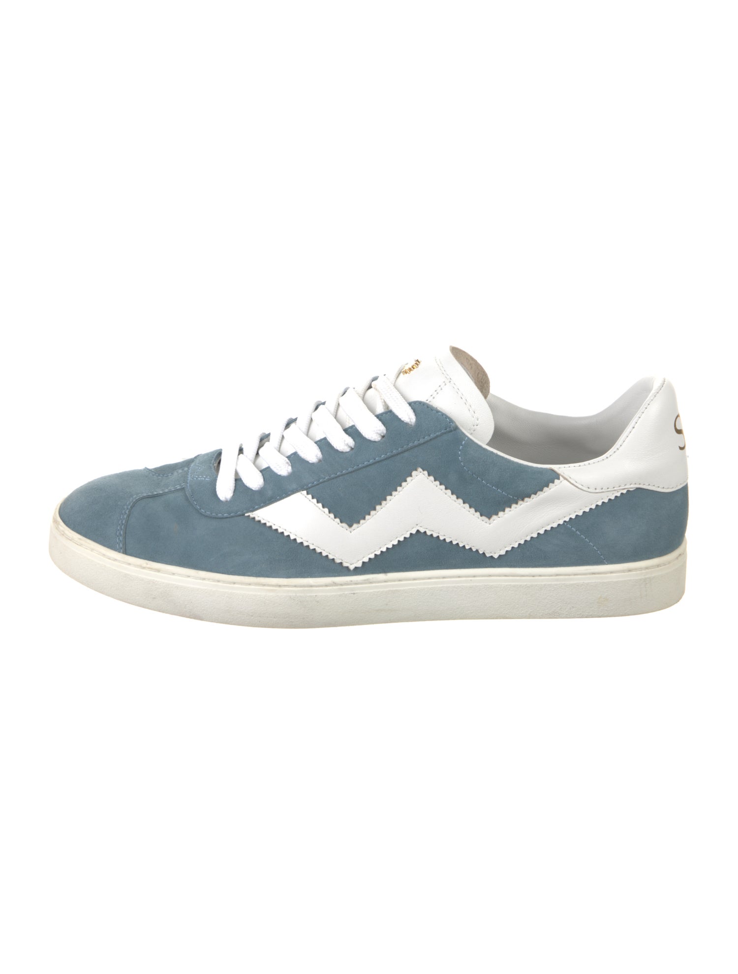 Stuart Weitzman Suede Colorblock Pattern Sneakers