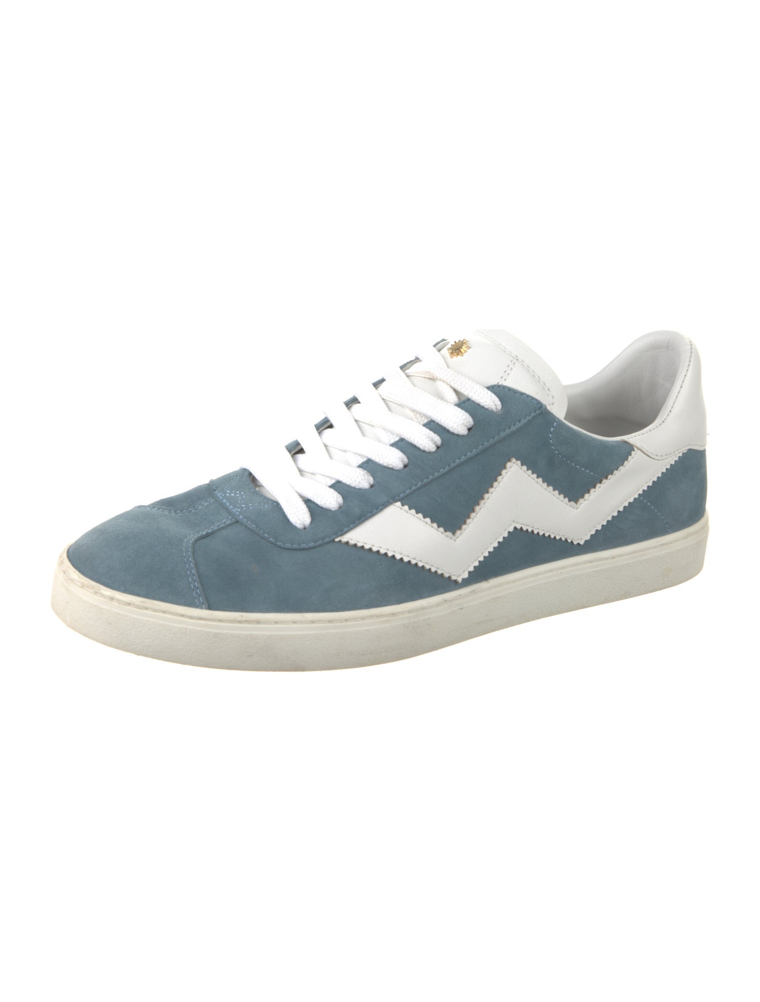 Stuart Weitzman Suede Colorblock Pattern Sneakers