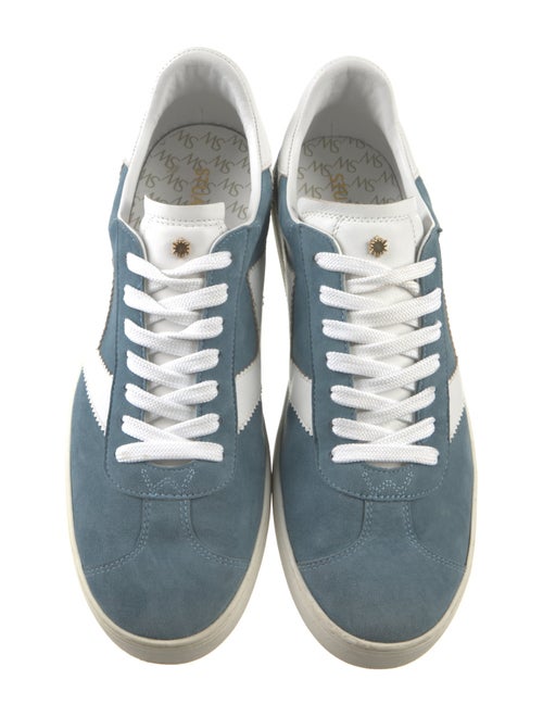 Stuart Weitzman Suede Colorblock Pattern Sneakers