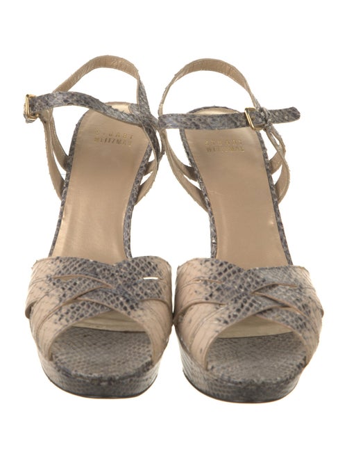 Stuart Weitzman Snakeskin Animal Print Sandals