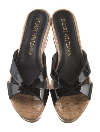 Stuart Weitzman Patent Leather Slides