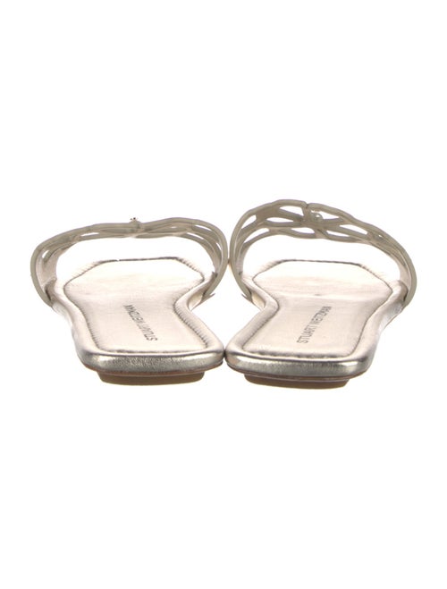 Stuart Weitzman Leather Cutout Accent Slides