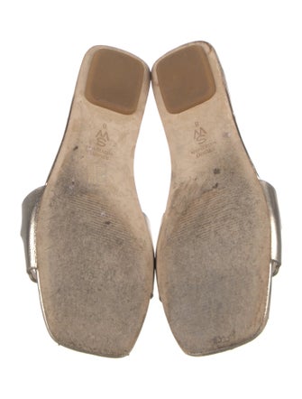 Stuart Weitzman Leather Cutout Accent Slides