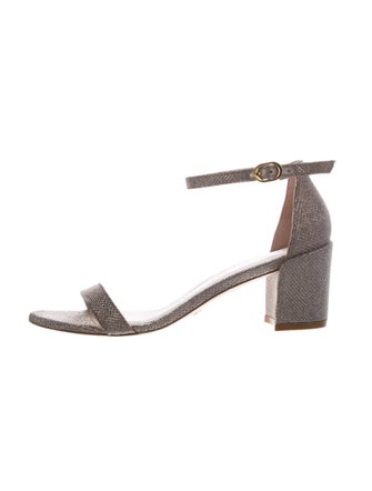 Stuart Weitzman Glitter Animal Print Sandals