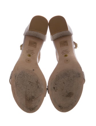 Stuart Weitzman Glitter Animal Print Sandals