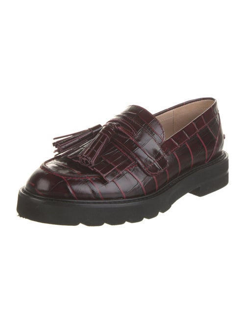 Stuart Weitzman Leather Tassel Accents Loafers