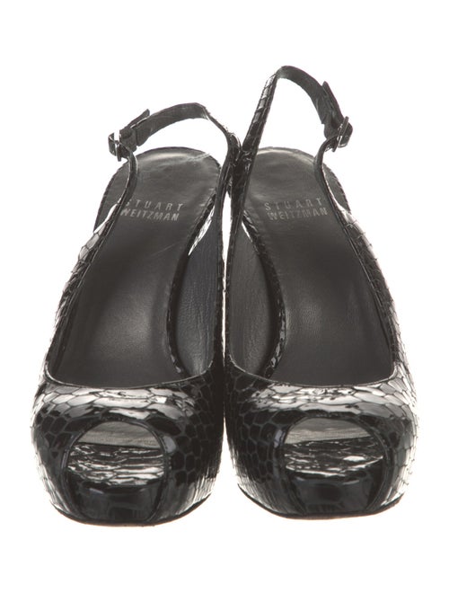 Stuart Weitzman Leather Animal Print Slingback Pumps