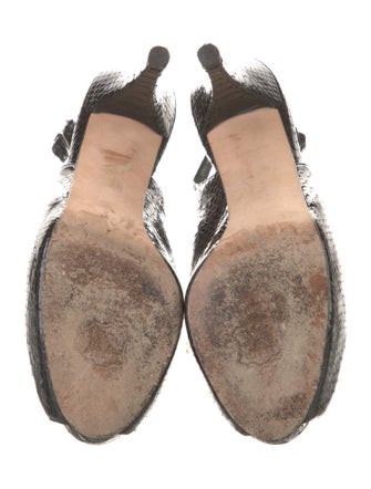 Stuart Weitzman Leather Animal Print Slingback Pumps