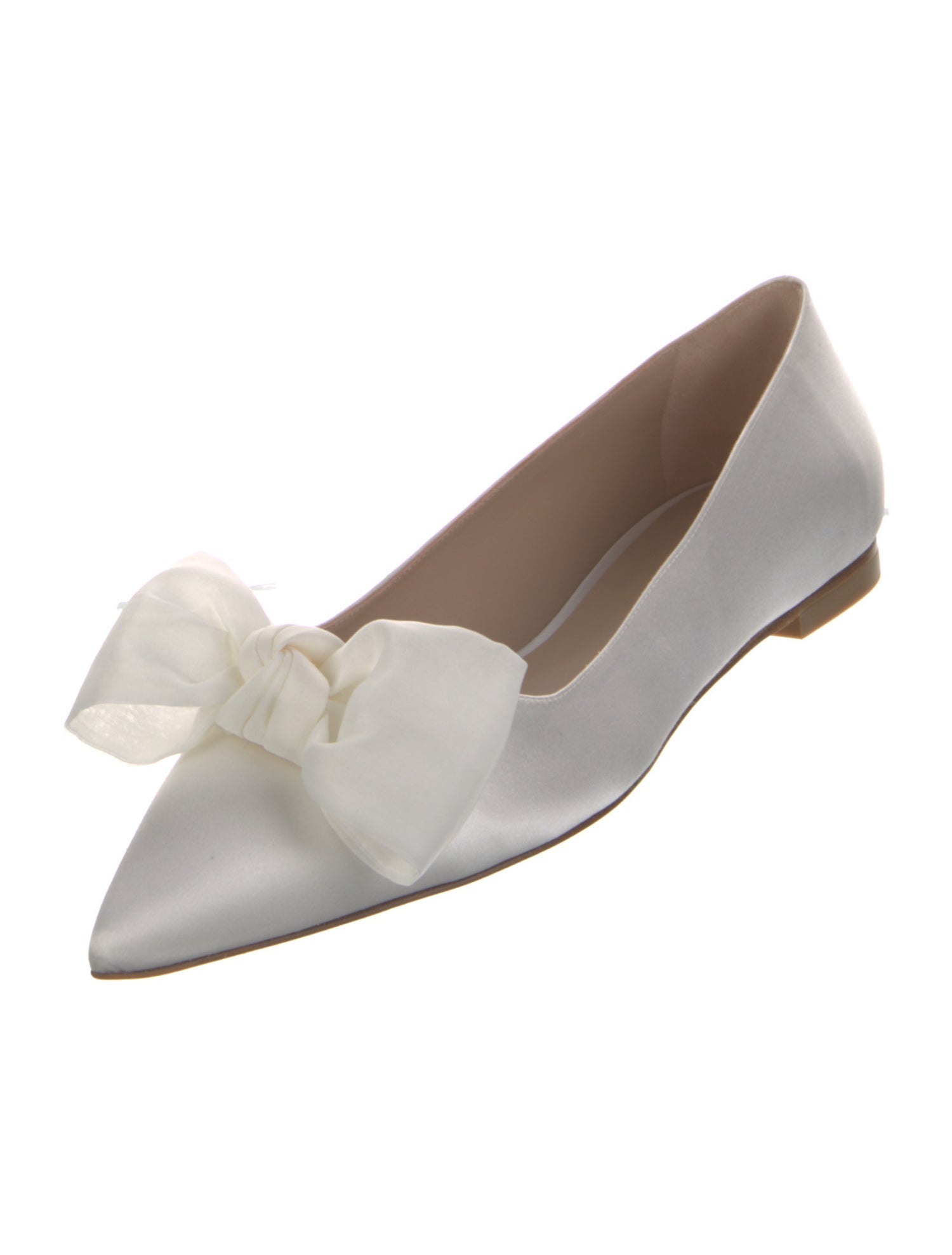 Stuart Weitzman Satin Bow Accents Flats