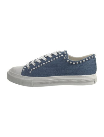 Stuart Weitzman Denim Beaded Accents Sneakers