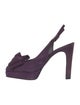 Stuart Weitzman Suede Bow Accents Slingback Pumps