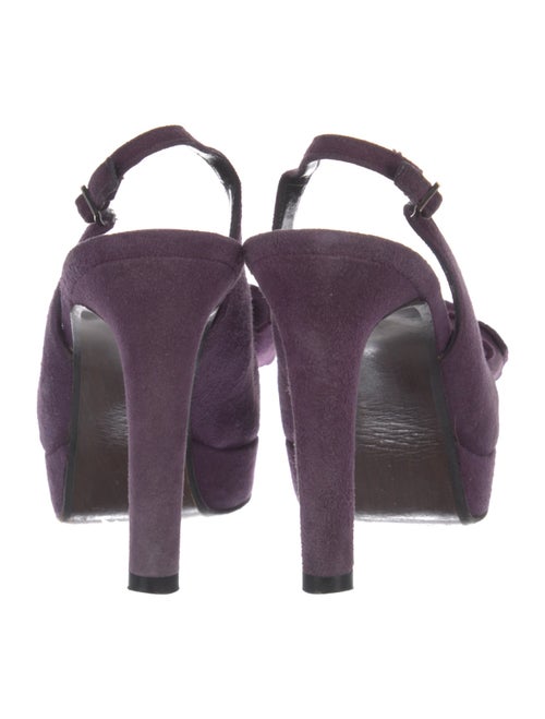 Stuart Weitzman Suede Bow Accents Slingback Pumps