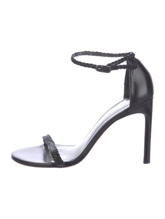 Stuart Weitzman Leather Braided Accents Sandals