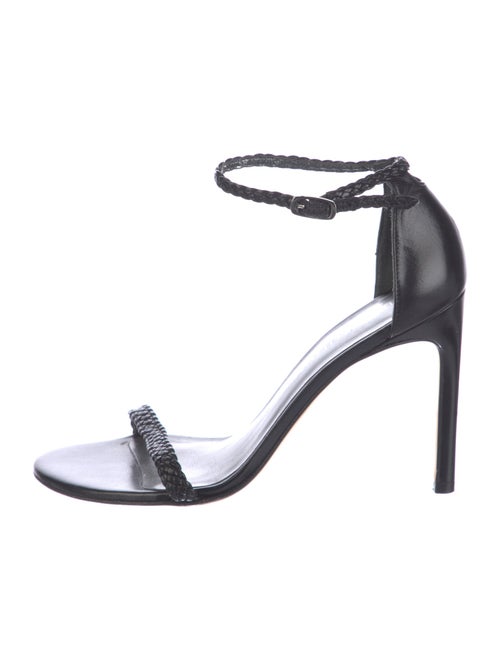 Stuart Weitzman Leather Braided Accents Sandals