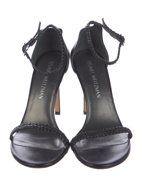 Stuart Weitzman Leather Braided Accents Sandals