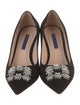 Stuart Weitzman Suede Crystal Embellishments Pumps